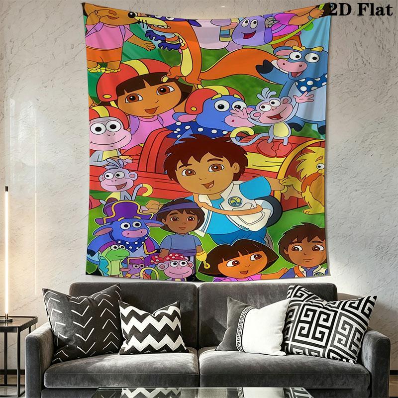 Dora the Explorer C Wall Hanging Printed Fabric Blanket Decorative Tapestries for Bedroom Living Room Home Decor