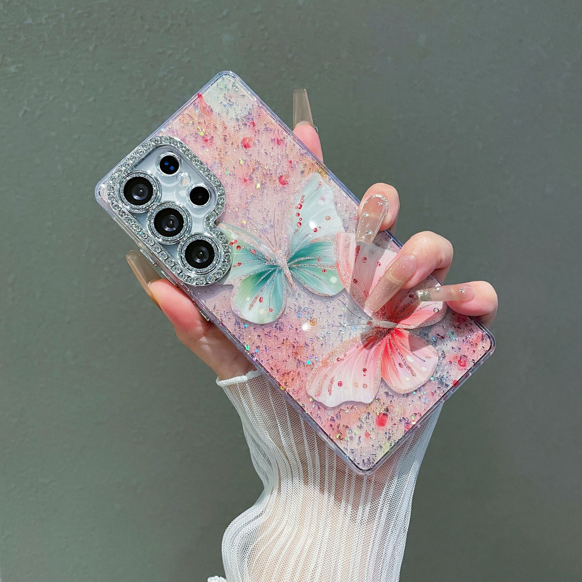 Samsung s11ultra mobile phone case explosive s11 glitter series all-inclusive s11 flower butterfly samsung s26ultra