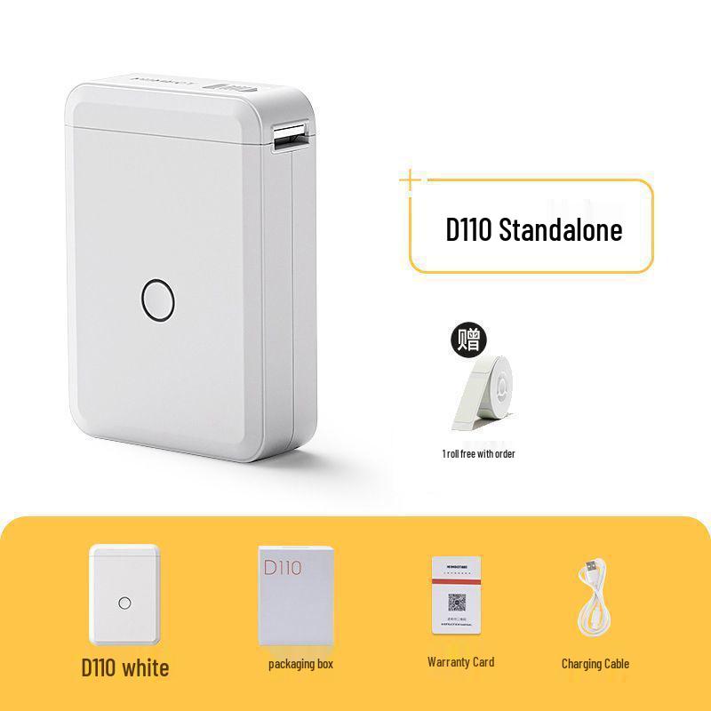 D110 Mini Bluetooth Handheld Label Printer - Portable Thermal Smart Sticker Machine