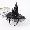 Halloween Decoration Witch HatGothic Role Play Costume Accessories with Feathers and BowLace Brim Party Party SuppliesDecoration