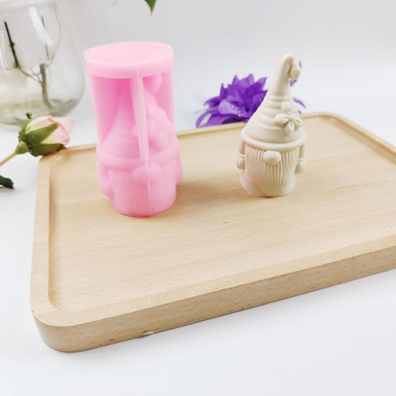 Christmas Candle Mold Flower Santa Claus Silicone Mold Gnome Epoxy Resin Mold 3D Casting Mold for DIY Aromatherapy Craft