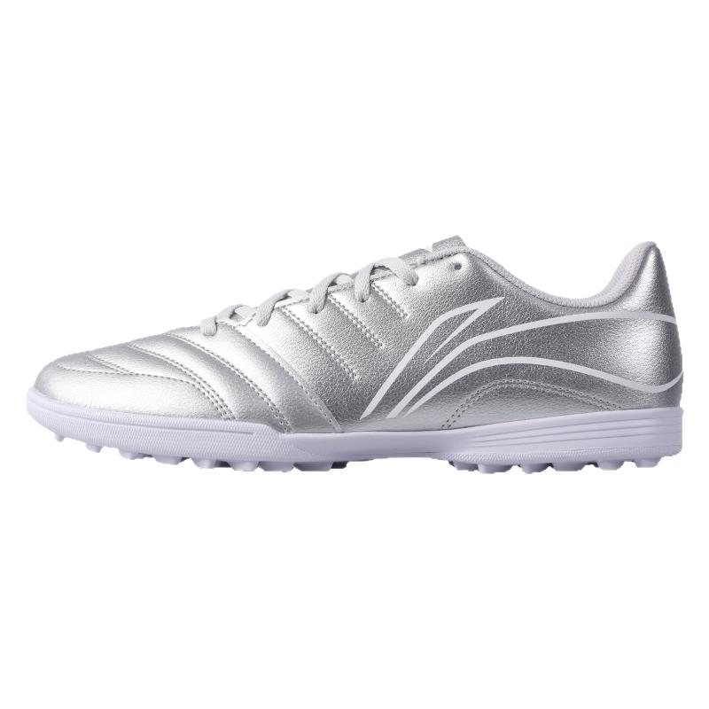 Li-Ning Comfortable Casual Non-Slip Wear-Resistant Football Shoes Unisex Footwear Silver YSTU039-3