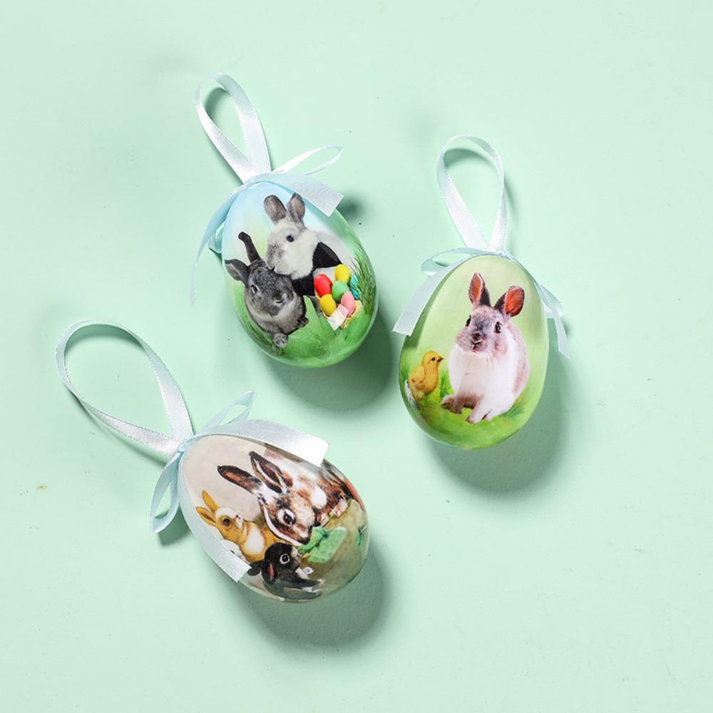 DIY Craft Easter Eggs Pendant Painted Easter Egg Props Foam Easter Eggs  Window Door Garden