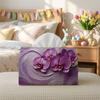 1pc Modern Purple Orchid Tissue Box Holder - Elegant Abstract Floral Organizer Suitable for Home, Car & Nightstand Decor, Compatible for Tissues, Roll