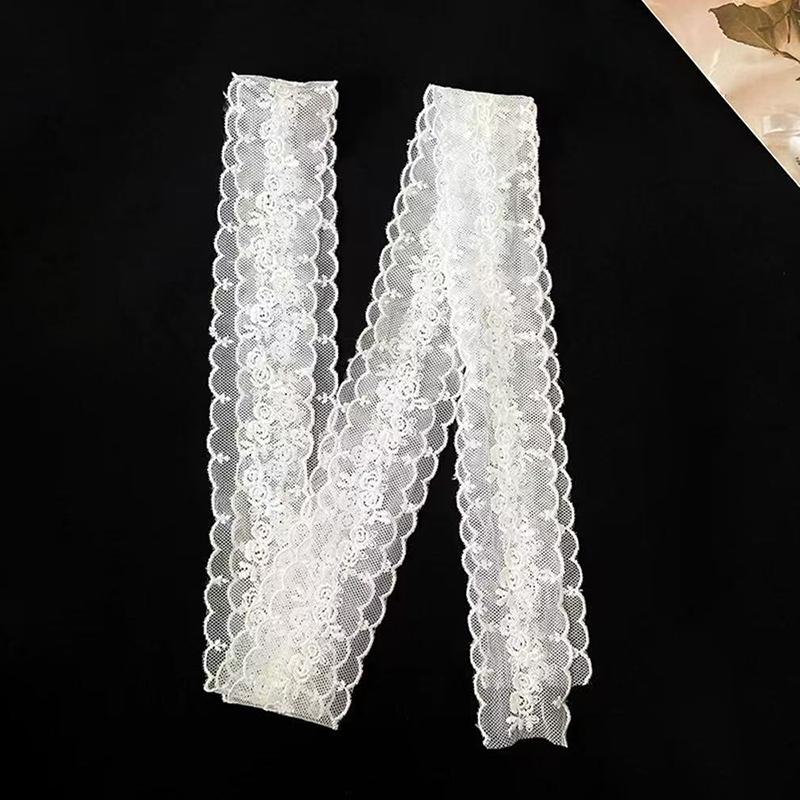 Elegant Lace Embroidery Ribbon Scarf Retro Headdress For Women Girls Sweet Princess Hair Accessories Long Lace Waistband Gifts