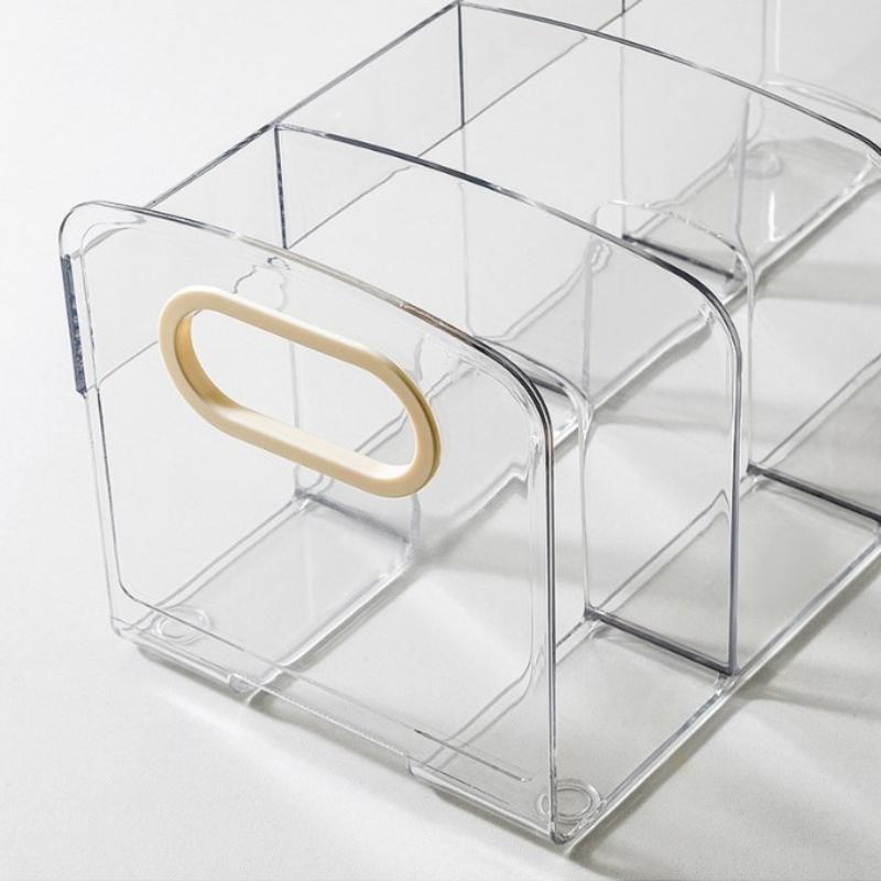 4-Fächer Klarer Acryl-Aktenordner Schreibtisch-Magazinhalter Mit Griff Für Büro Zuhause