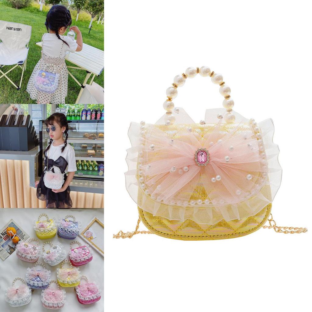Chic Pearl Embellished Crossbody Bag For Kids Trendy And Fashionable Accessory