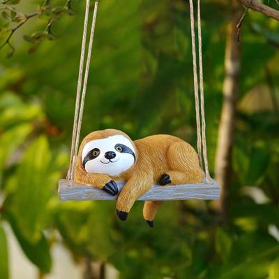 Resin Sloth Hanging Sculpture Garden Figurine for Nature Lovers Landscape Outdoor