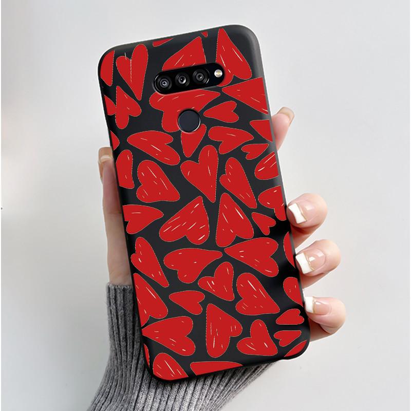 Soft Shockproof Phone Case For LG K50S Bumper Silicone Black Case New Design Viral Pattern Koi Shell Cute Colorful Cover
