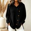 Women's Casual Loose Fit Long Sleeve Button Down Hooded Knit Cardigan Sweater