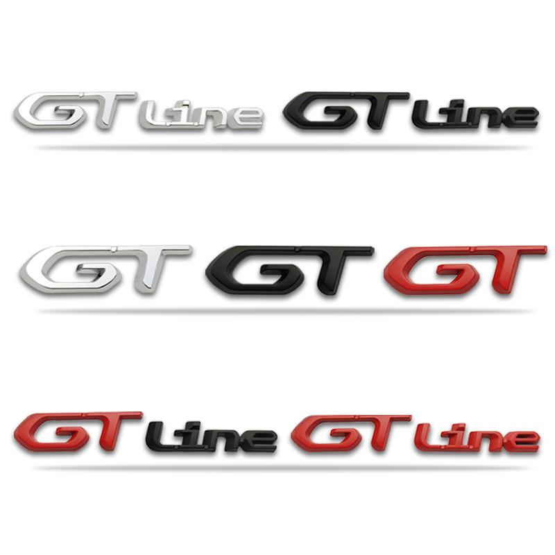 3D Car Sticker GT Logo Metal Emblem Badge Decals For 208 GT LINE 2008 E208 308 306 106 206 205 307 3008 207 508 5008