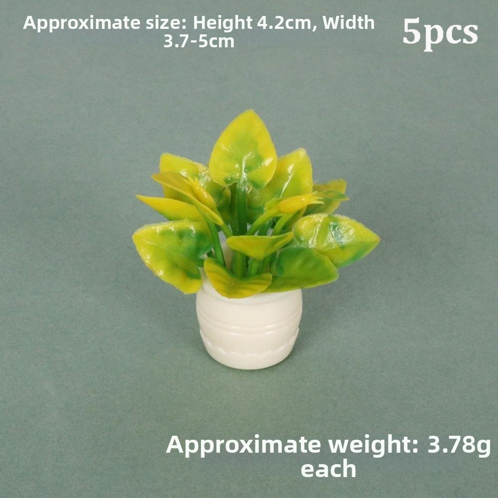 5pcs 4 Styles Simulation Vase Mini Finished Flower  Outdoor Doll House Model Accessories