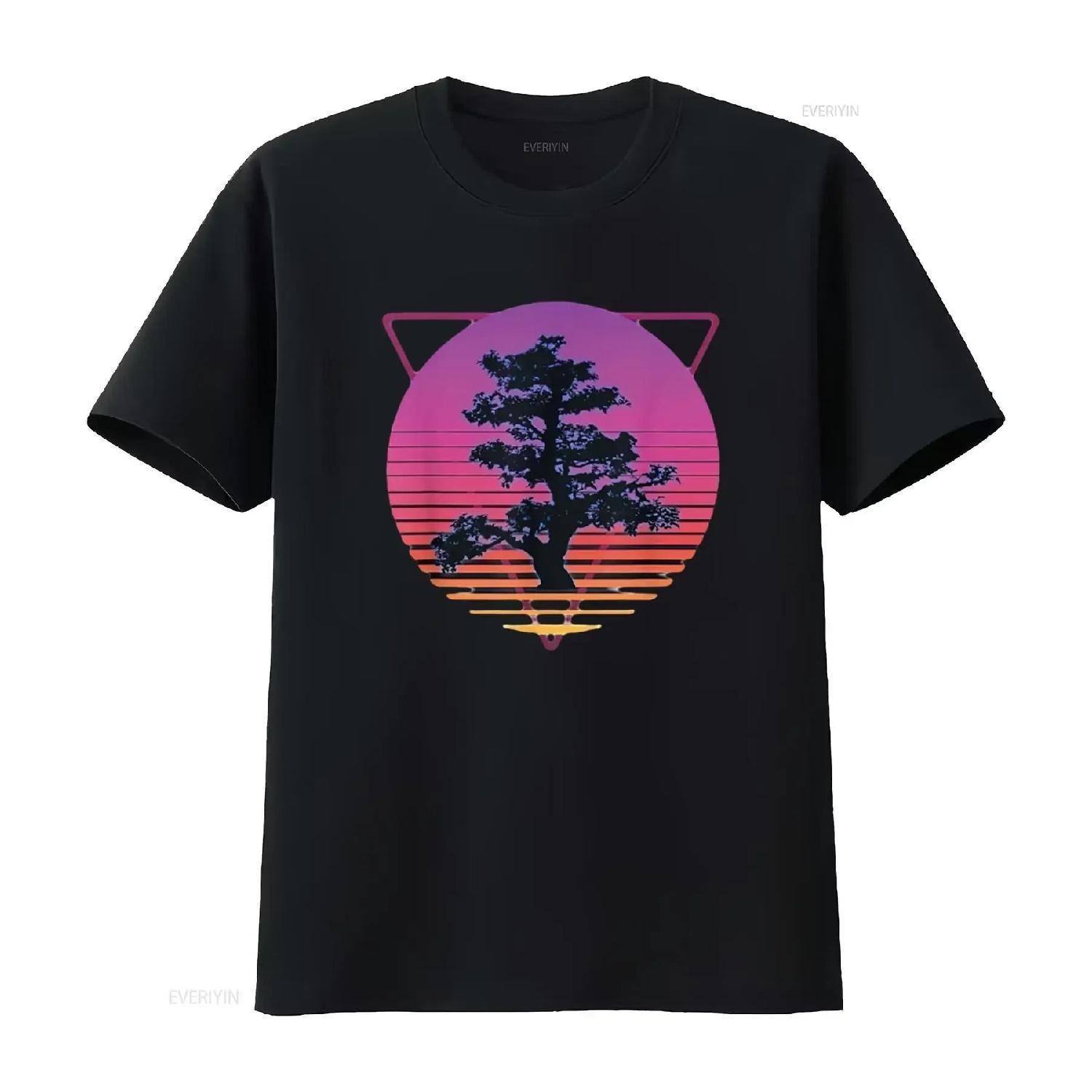 

Mens Bonsai Tree Art Japanese Retro Vaporwave Vintage 80s 90s T Shirt White XL vintage Washed designer clothes Stylish Slightly S чёрный