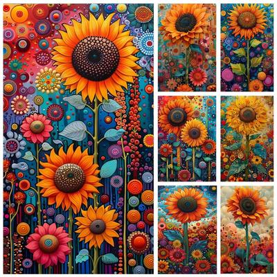 Colorful Beautiful Sunflower 5D Diy Diamond Painting Mosaic Cross Stitch Full Square Round Diamond Art Embroidery Large Size