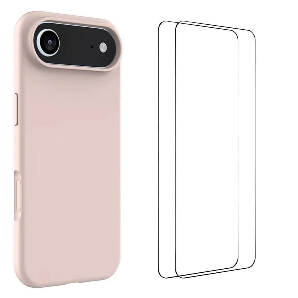 For iPhone Air Phone Case WANLONFENG GJ Series Liquid Silicone TPU Cover Large Cutouts with 2Pcs Screen Film