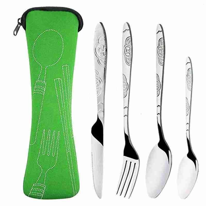 Portable Tableware Bag Spoon Fork Knife Cutlery Storage Bag Camping Utensils for Dinner Household Tool Travel Camping Spoon