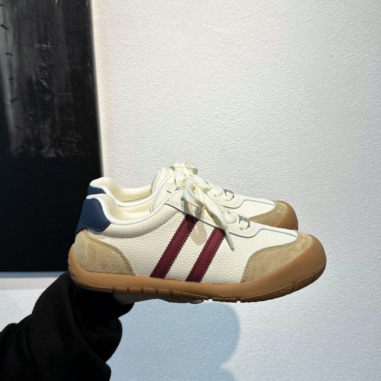 Cowhide Version~ Maillard Wind and Moral Training Shoes Women's 2025 New Spring and Autumn School Shoes Flat-bottomed Running Casual Board Shoes