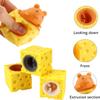 Lustiges Pop-up-Maus- und Käseblock-Quetschspielzeug gegen Stress, Versteckspielfiguren, Stressabbau-Fidget-Spielzeug für Kinder und Erwachsene
