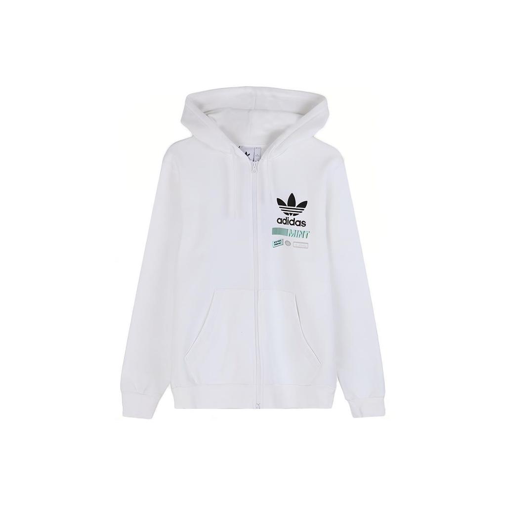 Adidas Originals Trefoil Bodega Kapuzenjacke mit durchgehendem Reißverschluss für Herren Jacken Weiß FP7703