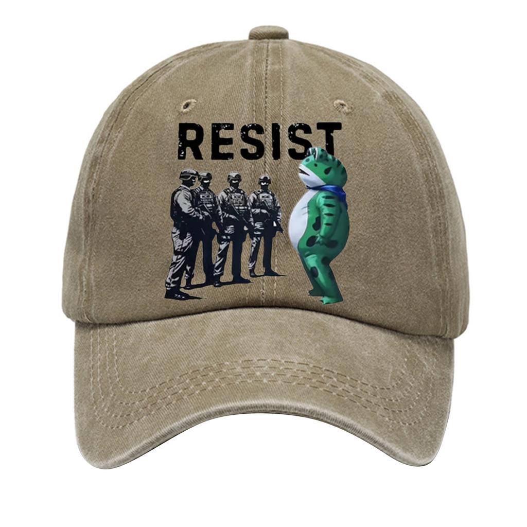 Men's Washed Cotton Baseball Cap With Printed Distressed Soft Top Denim Hat, Vintage Hat