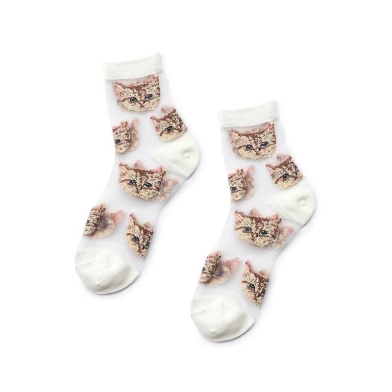 5 Paar Damen Frühling und Sommer Ultra Dünne Neue Glasseide Kristall Röhren Stulpen Socken