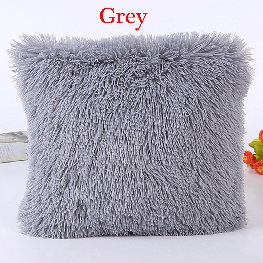 18" Soft Home Decor Waist Fur  Cushion Cover Winter Warm Throw Pillow Cases