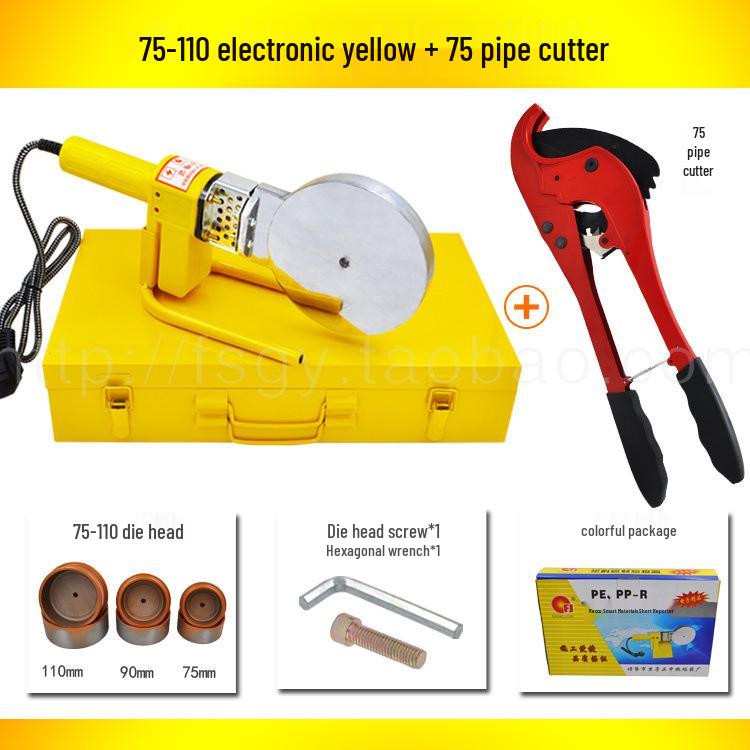 PPR Hot Melt Tool: Electronic Temperature-Controlled Heat Fusion Welder for PB/PE Water Pipes (75-110mm).