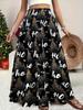 Women's Plus Size Autumn Christmas Tree Print Skirt