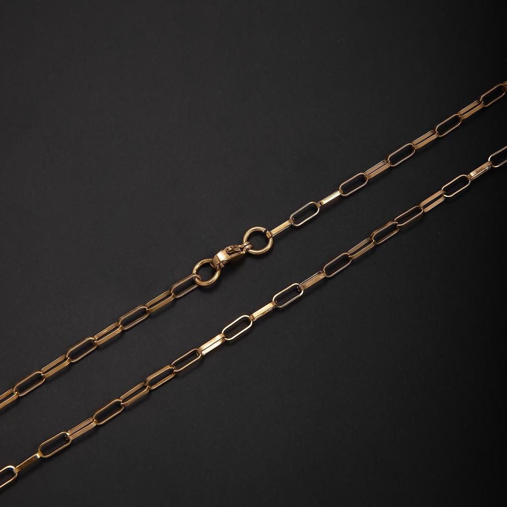 Stainless Steel Rectangular Wire Cross Chain Necklace – European & American Fashion, Light Luxury.