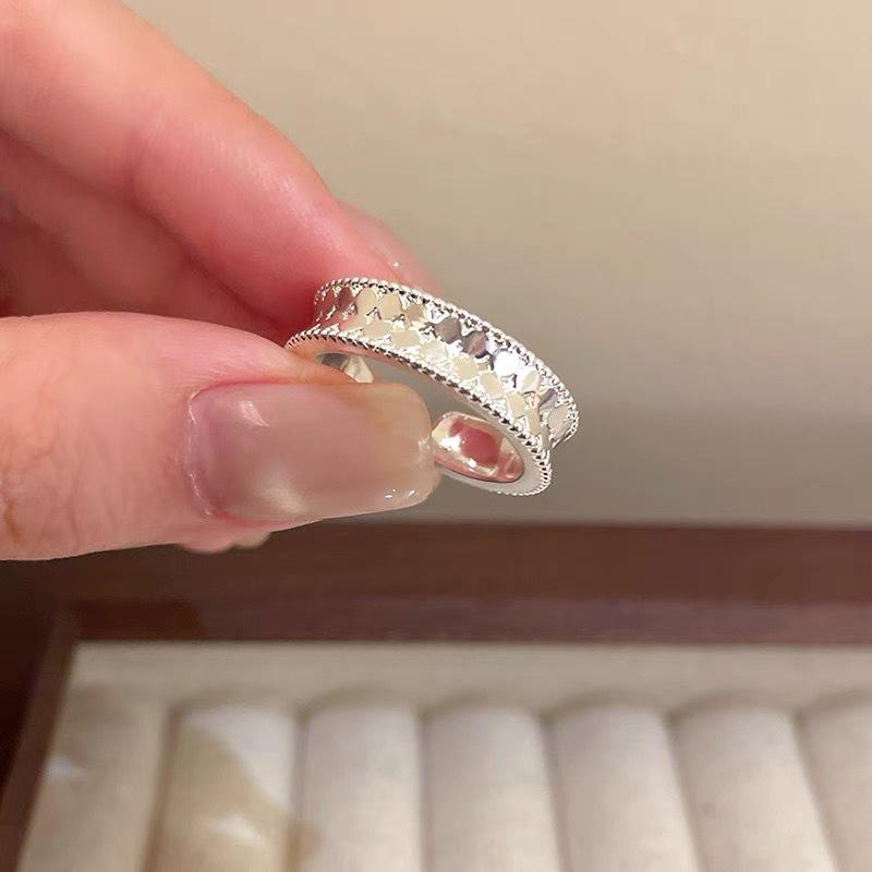 Adjustable Heart Ring: Women's 925 Sterling Silver, Retro Minimalist Style, Index Finger Fashion