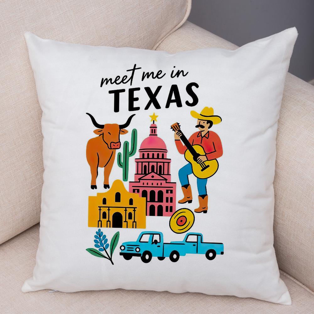 North Carolina Design Pillowcase Double Print Oklahoma Theme Cushion Cover Soft Plush North Dakota Style Pillowcase for Sofa