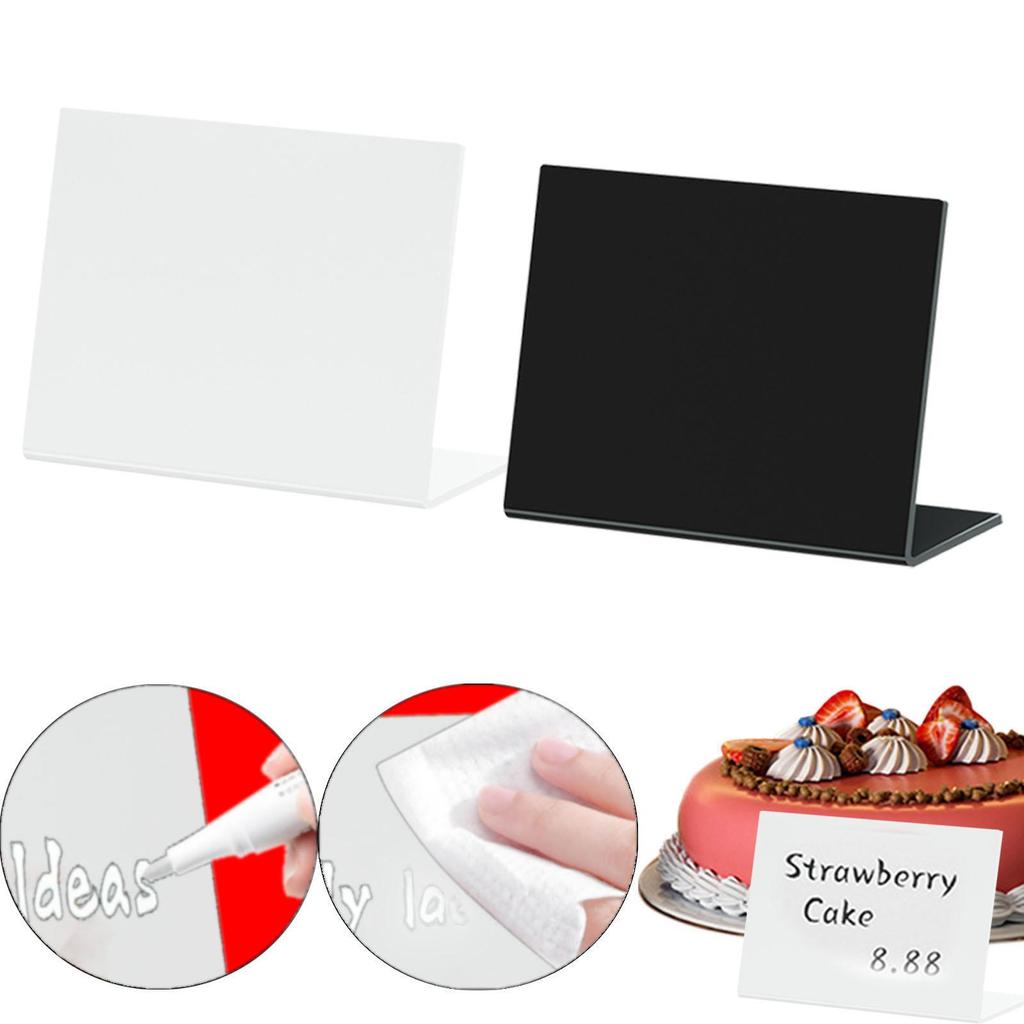 20x Acrylic Mini Chalkboard Signs Reusable for Food Small Chalkboards L Shaped for Buffet Weddings Retail Label Bakery Birthday