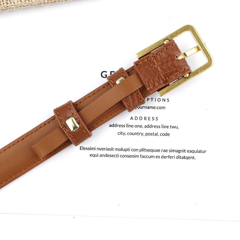 First-layer cowhide women's belt, lizard pattern retro pin buckle trouser pocket easiest for matchcasual women's belt