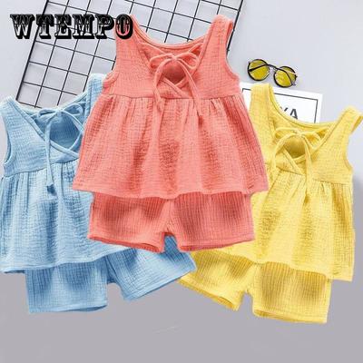 Baby Short-sleeved Suit Summer Thin Section Baby Girl Casual Korean Style Short-sleeved Shorts Two-piece Trend