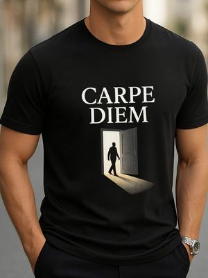 Carpe Diem Grafik-T-Shirt Inspirierende Türrahmen-Silhouette Print-T-Shirt Unisex-T-Shirt Unisex-T-Shirt