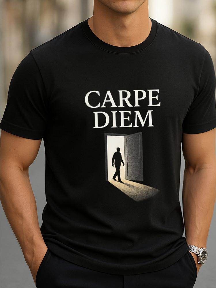 Carpe Diem Graphic T-Shirt Inspirational Doorway Silhouette Print Tee Unisex Tee Unisex T-Shirt S
