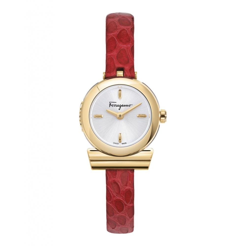 

Кожаные часы Salvatore Ferragamo Gancino ip желтое золото