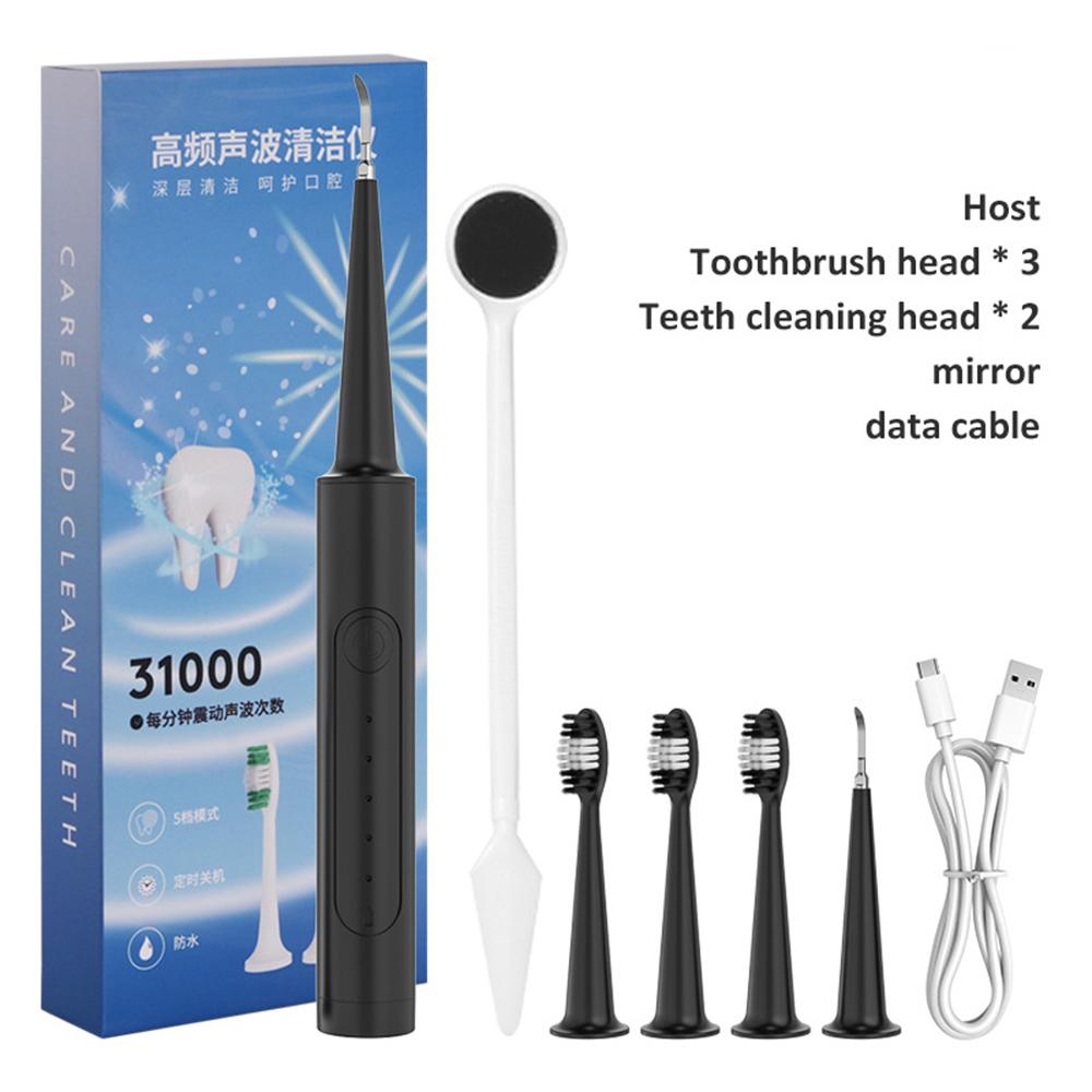 Power Electric Toothbrush Teeth Whitening USB Rechargeable Toothbrushes 5 Modes with 3 Brush Heads for Adults and Kids