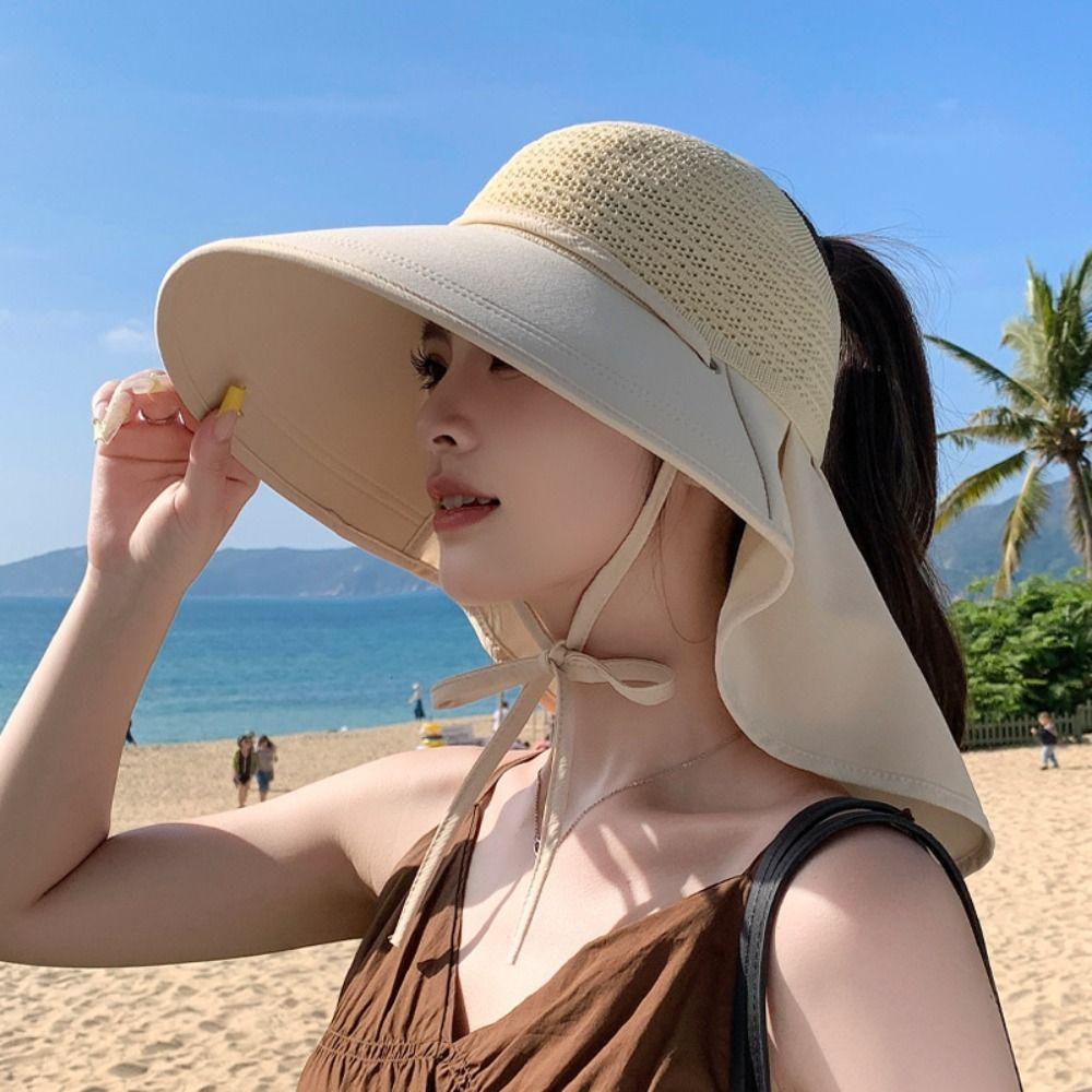 Foldable Sun Protection Hats Elegance Wide Brim Sunhat Summer Fisherman Cap  For Ladies Girl