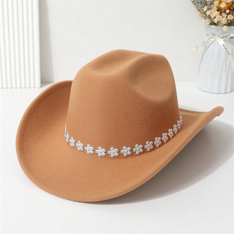 Western cowboy hat, high-quality woolen fabric, suitable for European and American festivals, parties, and stage performances, unisex, simple and
