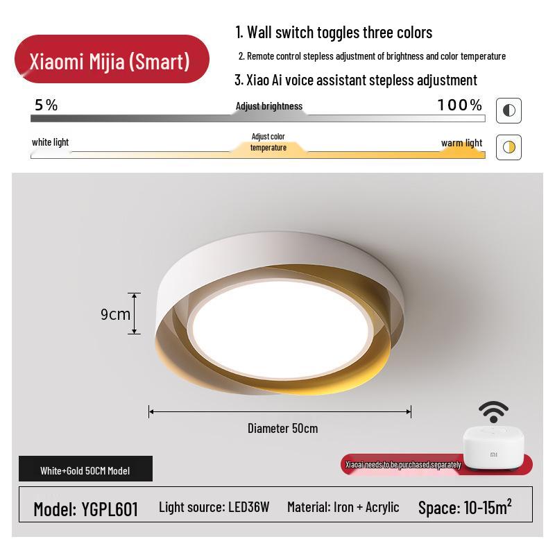 Modern Nordic LED Ceiling Light - Minimalist Round Design for Master Bedroom