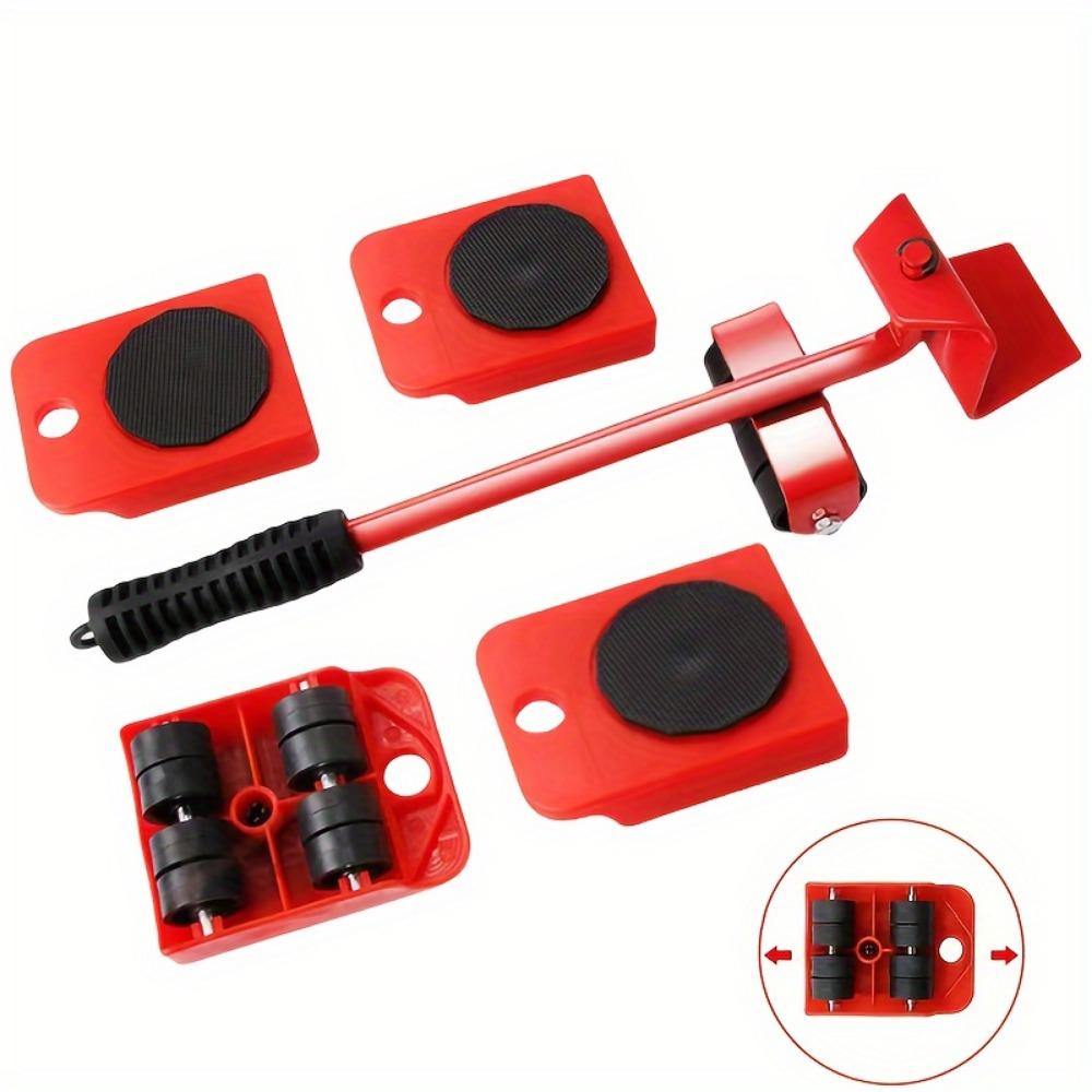 Furniture Lift Kit 5-Piece- Easy Move and Slide Tool with 360° Rotating Pads, Ideal for Rearranging Living Spaces