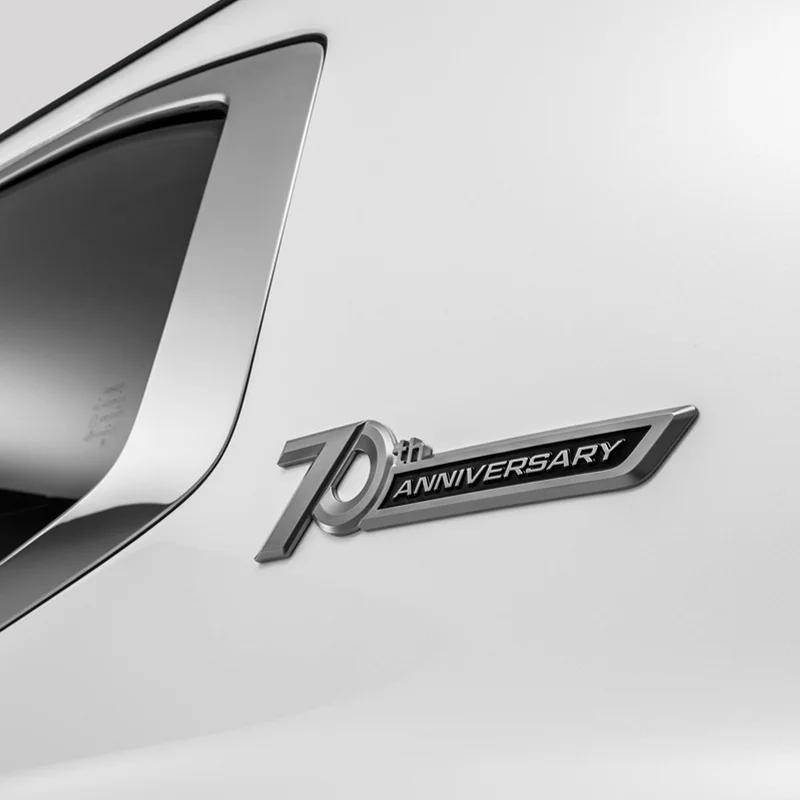 3D ABS 70th Anniversary Logo Prado Emblem Sticker Accessories Car Letters Fende Trim Rear Trunk Badge For Toyota Land Cruiser