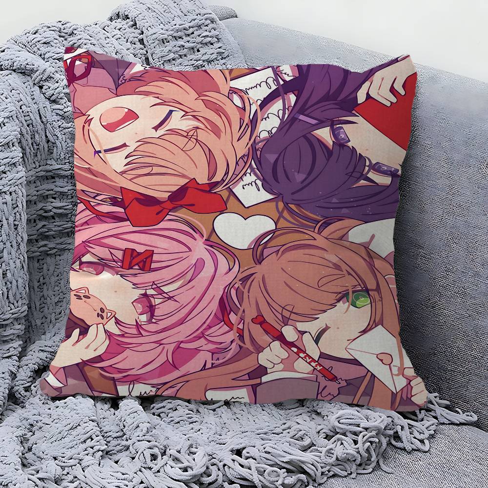 Anime D-Doki Literatuare DDLC Maple Design Cushion Cover Happy Autumn Harvest Decor Holiday Decorati Pillow Cover