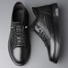Casual Leather Shoes Men's Board Shoes Men's 2025 New Autumn Trend Versatile Soft Sole Black Trend Men's Shoes 2025