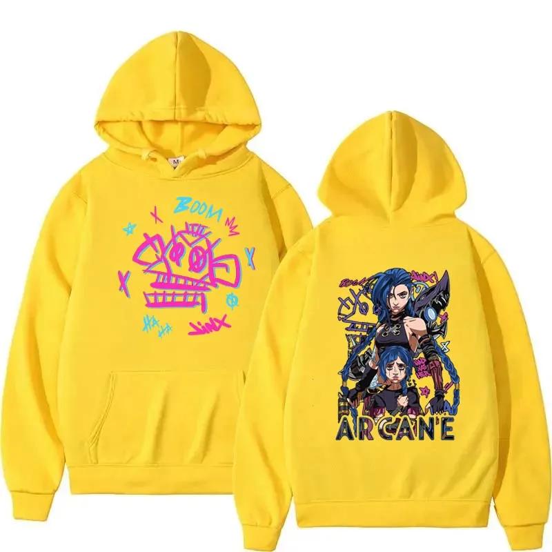 Harajuku Hip Hop Pullover Tops Anime Arcane Hoodie Sweatshirt Fans Gift Streetwear Women Men Fleece Sweatshirts Hooded Pullovers