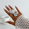 Vintage Gold Ginkgo Leaf Rings for Women Men Metal Pleated Opening Adjustable Finger Ring Party Jewelry Gifts