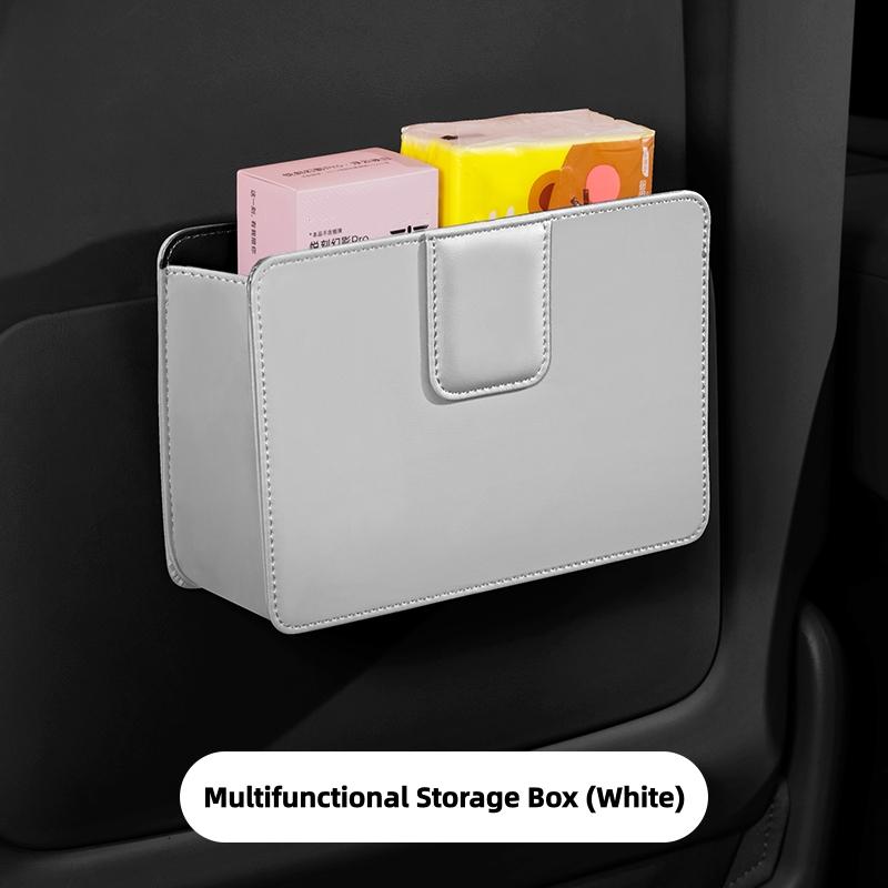 Leather Car Door Storage Box Multifunctional Car Trash Can Universal Foldable Sundries Bag Seat Back Garbage Bag Car Accessories