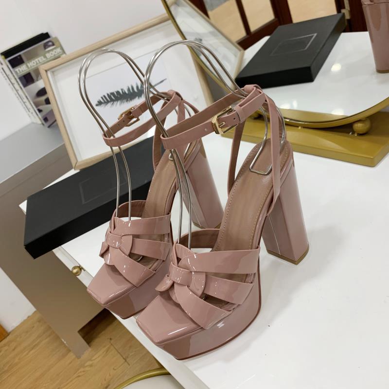 

Новый дизайн, сандалии из натуральной кожи с ремешком на щиколотке, женская летняя обувь на платформе, на очень блочном высоком каблуке, вечерние и свадебные туфли
