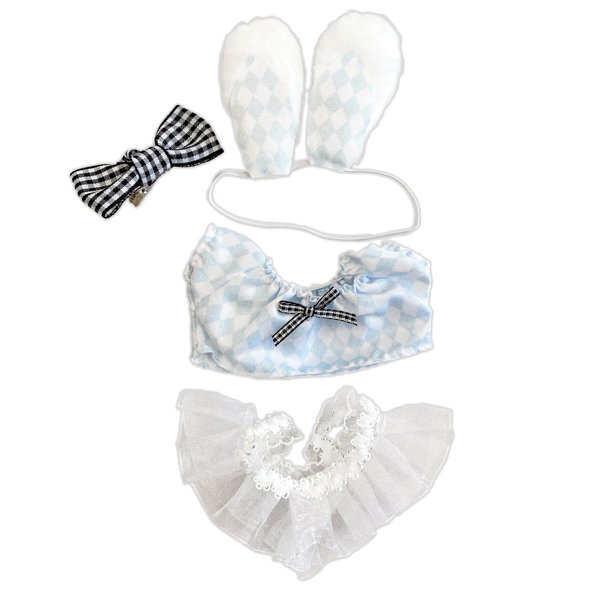 

Dress Bunny Ear Head Dress Set for 10cm Plush Costume Alice-style & Toy, Blue, Kigurumi, Accessories, Otaku, Doll, Mascot, Kpopdoll, [Used] синий